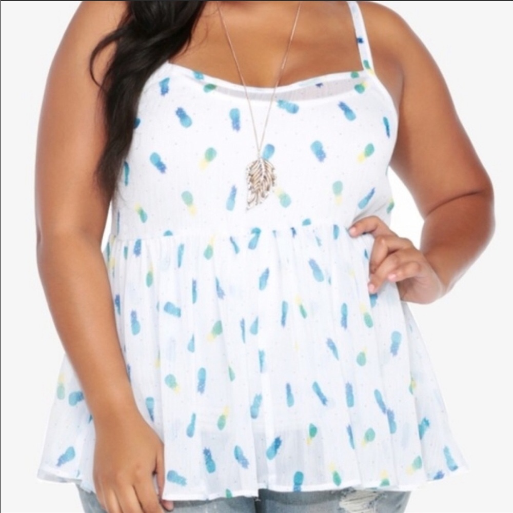 Torrid pineapple chiffon top